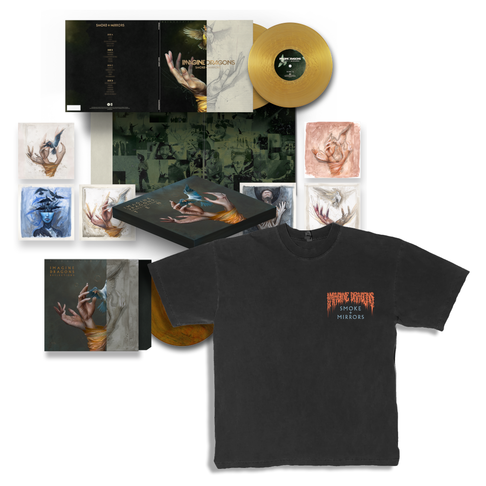 Smoke + Mirrors Ten Color Vinyl Box Set + Warriors Tee - Imagine